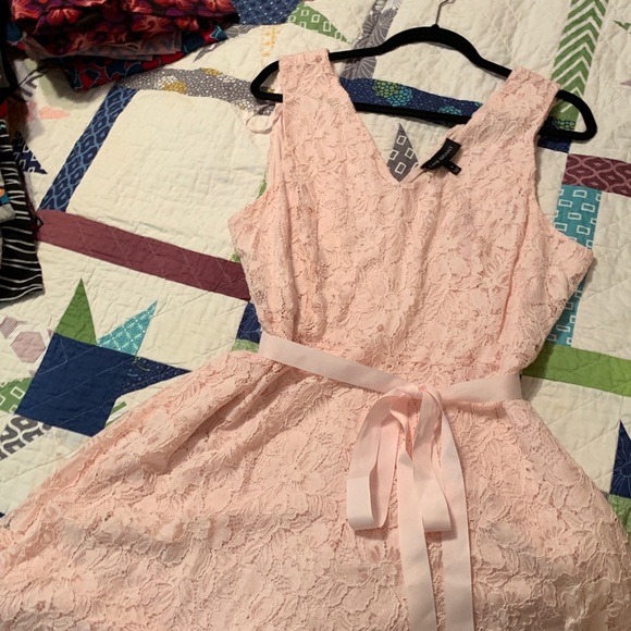Lane Bryant Dresses & Skirts - Baby pink lace sleeveless fit-n-flare dress Lane Bryant Dresses & Skirts - Baby pink lace sleeveless fit-n-flare dress